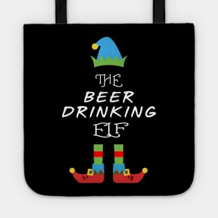 The Beer Drinking Elf Matching Family Group Christmas Party Tote