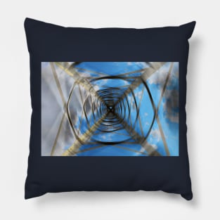 Abstract electricity pylon from below with blurry and motion effect Pillow