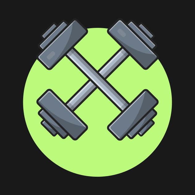 Dumbbell Cartoon Vector Icon Illustration by Catalyst Labs