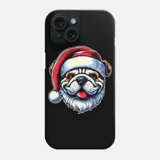 Bulldog as Santa for Christmas Phone Case