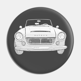 Datsun Roadster 1960s classic car monochrome Pin