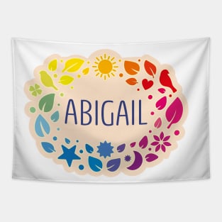 Abigail  name with colorful leaves Tapestry