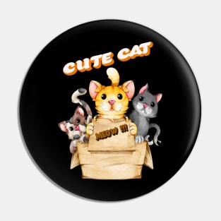 Cute Cat Animal Box Meow Pin