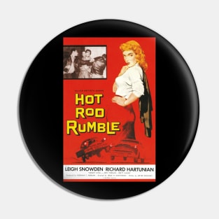 Vintage Drive-In Movie Poster - Hot Rod Rumble Pin