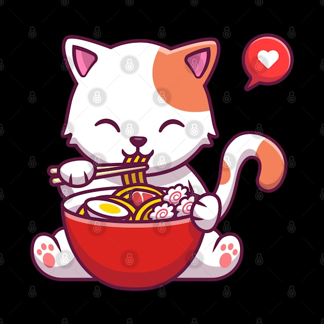 Cat Kawaii Anime Japanese Ramen Food Girls Official Teenager by ValareanCie