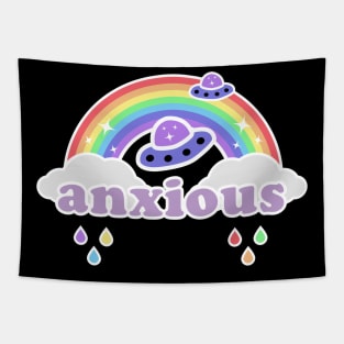 Anxious Kawaii Rainbow Tapestry