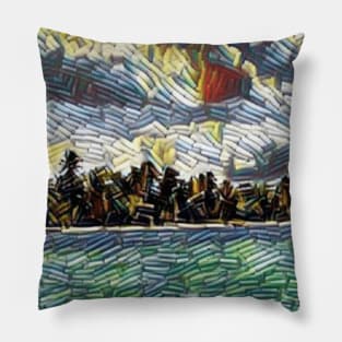 Abstract Caribbean Beach Brick Art Pillow