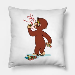 Curious George Drawing Pillow