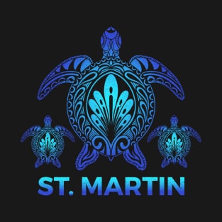 Vintage St. Maarten Ocean Blue Sea Turtle Souvenirs T-Shirt