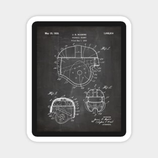 Football Helmet Patent - Football Art - Black Chalkboard Magnet