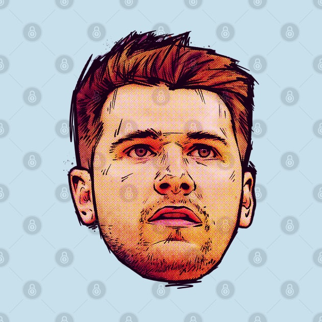 Luka Doncic Comic Head by Basic Lee