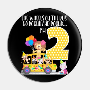 The Wheels On The Bus 2nd Birthday 2 Years Old Family Matching Pin