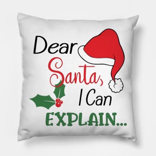 Dear Santa... (Black Text) Pillow