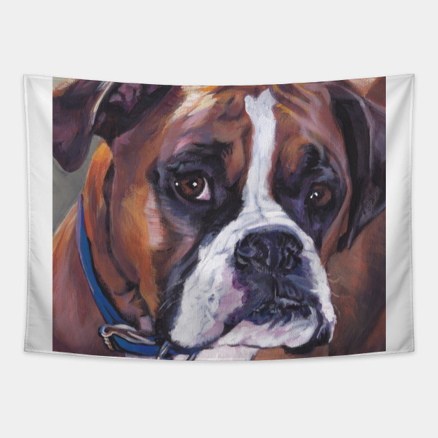 Boxer Fine Art Painting Boxer Dog Tapestry Teepublic