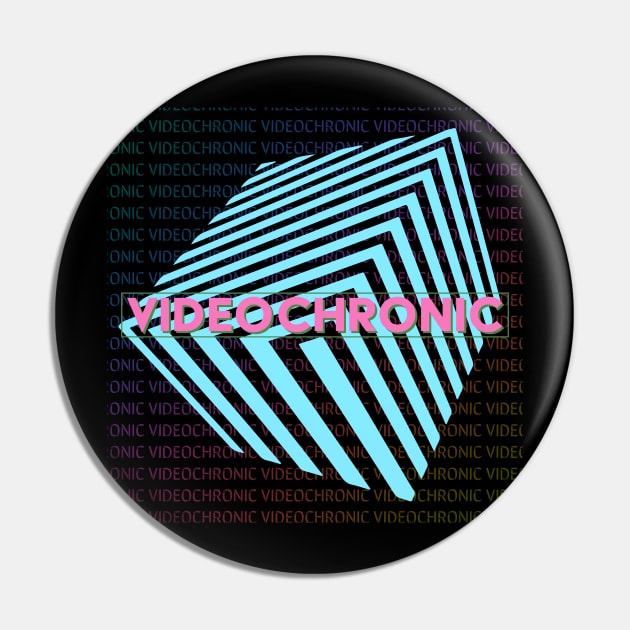 VIDEOCHRONIC Neon Retro Logo Pin by Videodrew