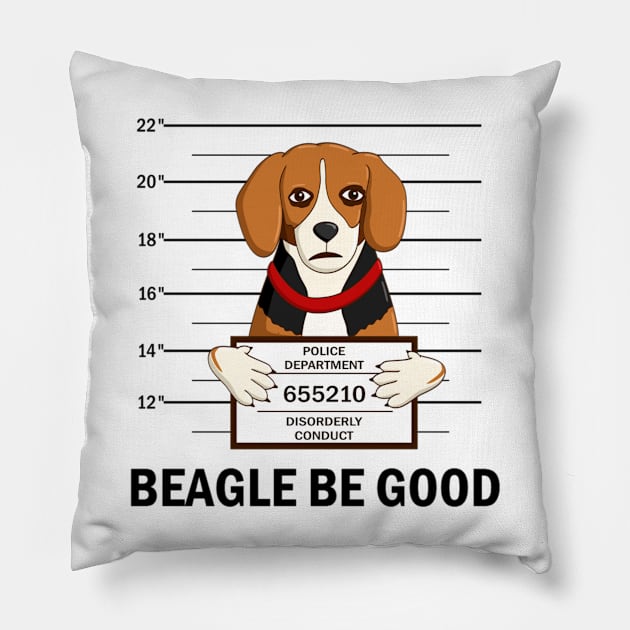 Beagle Be Good Pillow by Slap Cat Designs