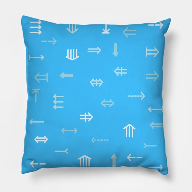 Icon Symbol Cursor Arrow Blue Tone Pillow by WwsNttb