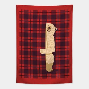 Plaid Bear Lumberjack Osos Tapestry