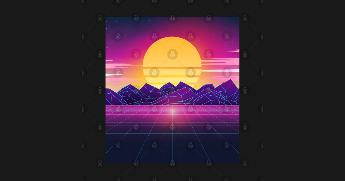 Classic Sunset Synthwave - Synthwave - Posters and Art Prints | TeePublic