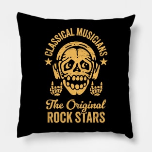 Classical Musicians: The Original Rockstars - Skeleton with Headphones Pillow