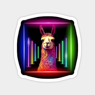 Neon Llama Magnet