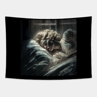 Sheer Elegance, a Girl's Sensual Beauty Sleep Tapestry