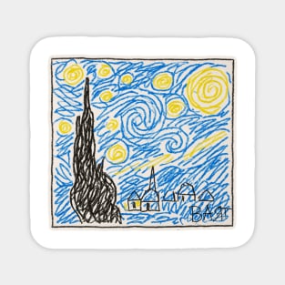 Starry night by Bart Simpson Magnet