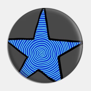 Swirly Star (Blue) Pin