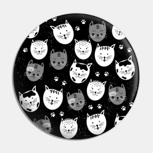 Black and white cats Pin