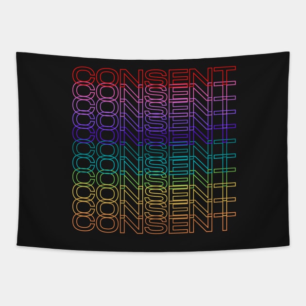 Consent y2k design Tapestry by VantaTheArtist