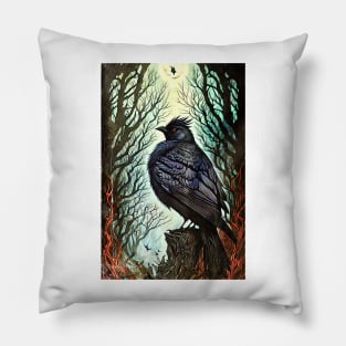 Mystical Crow Pillow