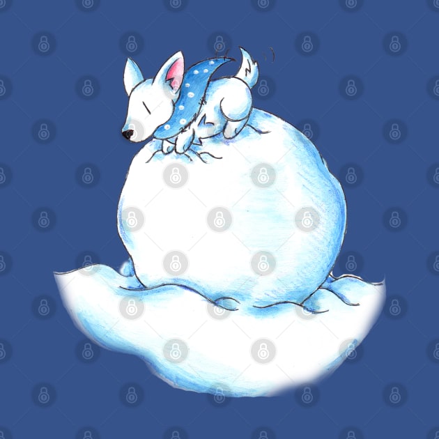 A Fluffball on a Snowball by KristenOKeefeArt