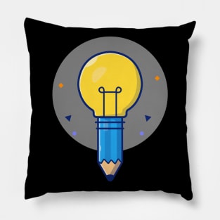 Lamp with pencil cartoon Pillow