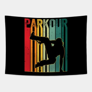 Vintage Style Distressed Parkour Retro Silhouette Tapestry