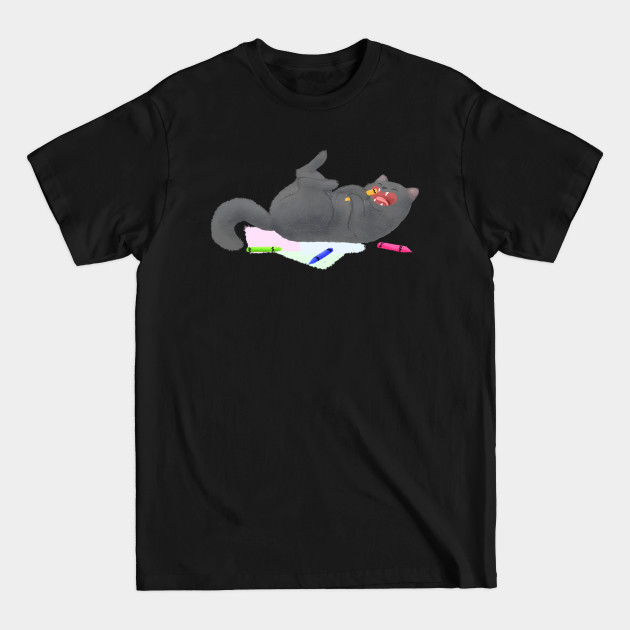 Crayon-crazed Kitty - Funny Cats - T-Shirt Crayon-crazed Kitty - Funny Cats - T-Shirt