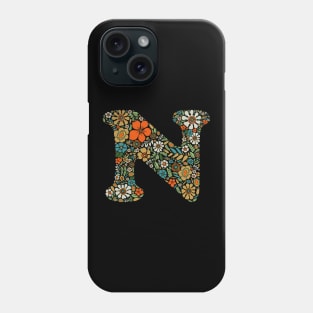 Hippie Floral Letter N Phone Case