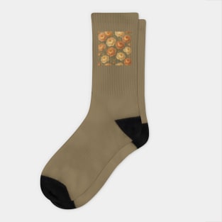 Ranunculus Abstract Oil Luxury Design Socks
