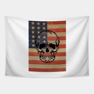 Grunge American Skull Tapestry