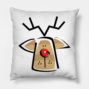 Little Red Nose Raindeer Pillow