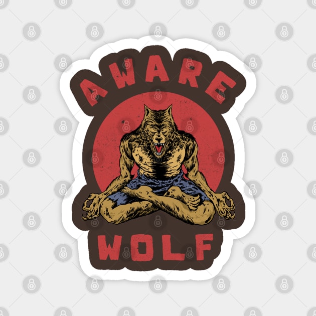 Aware Wolf Magnet by popcornpunk