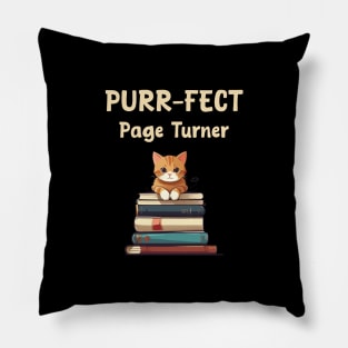 Purr-fect page turner for books and cats lover Pillow