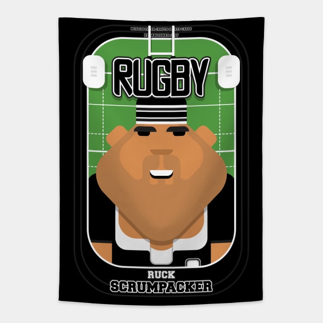 Rugby Black - Ruck Scrumpacker - Seba version Tapestry by Boxedspapercrafts