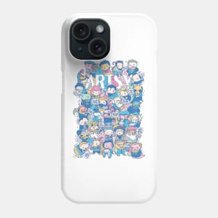 Artsy Doodle style artist animals puns characters Phone Case