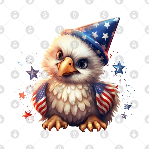 4th of July Baby Bald Eagle #3 by Chromatic Fusion Studio