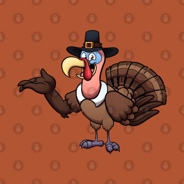 Turkey With Pilgrim Hat by TheMaskedTooner