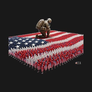 American Military Soldier Praying by focusln T-Shirt