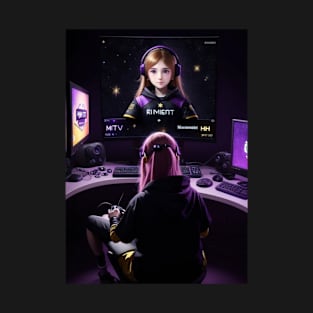 Gamer Girl Gaming Setup T-Shirt