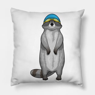 Racoon Swimming Swimming cap Pillow