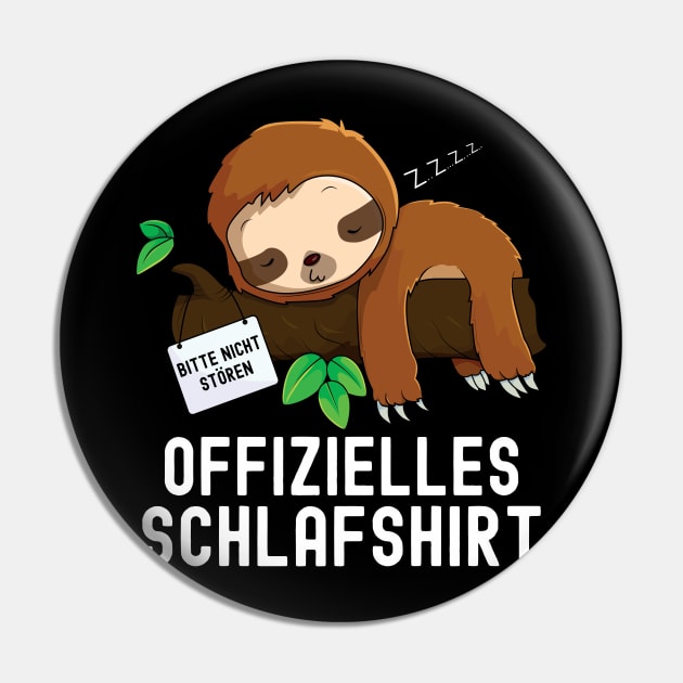 Geschenkidee Geburtstag Langschläfer Morgenmuffel , Kurzarm, Offizielles Schlafshirt Faultier Nachthemd Pyjama Geschenk Pin by starryskin