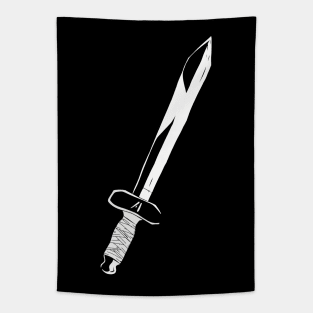 Art / Arthur Leywin First Training Wooden Sword in Minimalist Black and White Vector from the Beginning After the End / TBATE Manhwa Tapestry